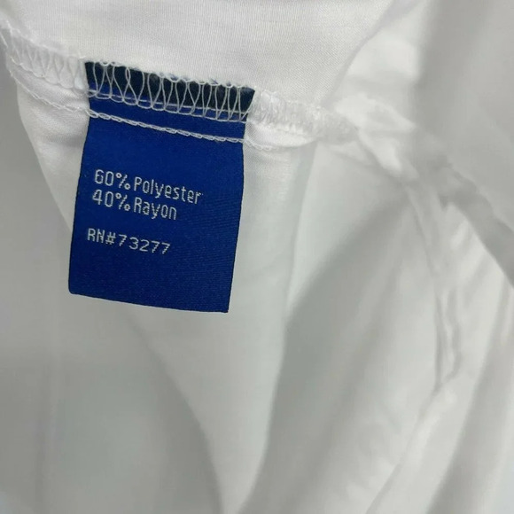 Apt. 9 Blouse Women's M White Round Neck Bell Long Sleeves High Low Hem Keyhole - Picture 6 of 8